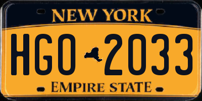 NY license plate HGO2033