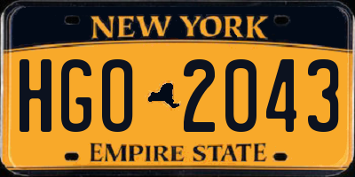 NY license plate HGO2043