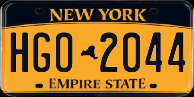 NY license plate HGO2044