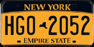 NY license plate HGO2052