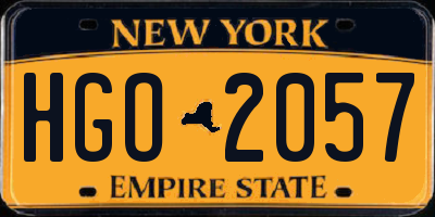 NY license plate HGO2057