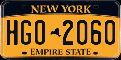 NY license plate HGO2060