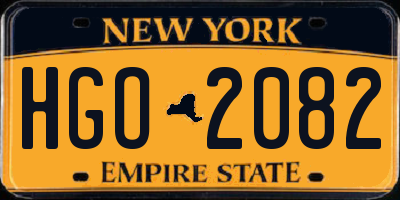 NY license plate HGO2082