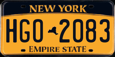 NY license plate HGO2083