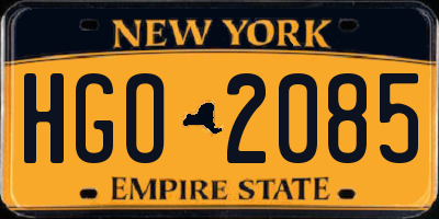 NY license plate HGO2085
