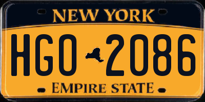 NY license plate HGO2086