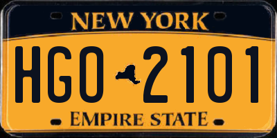 NY license plate HGO2101