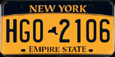 NY license plate HGO2106