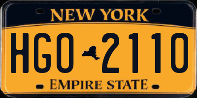 NY license plate HGO2110