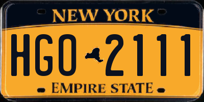 NY license plate HGO2111