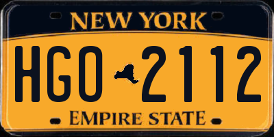 NY license plate HGO2112