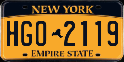 NY license plate HGO2119