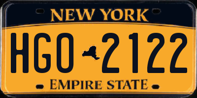 NY license plate HGO2122