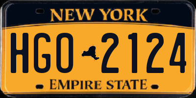 NY license plate HGO2124