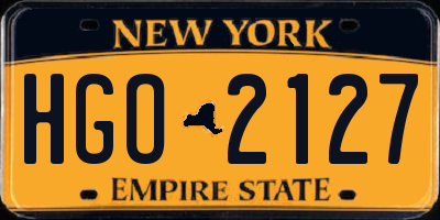 NY license plate HGO2127