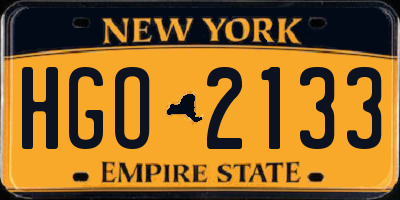 NY license plate HGO2133