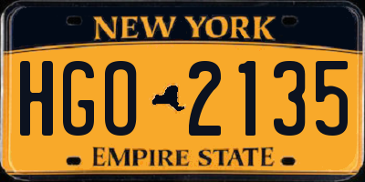 NY license plate HGO2135