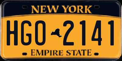 NY license plate HGO2141