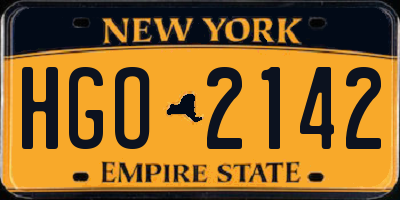 NY license plate HGO2142