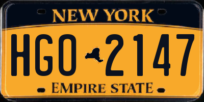 NY license plate HGO2147