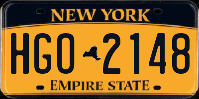 NY license plate HGO2148