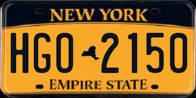 NY license plate HGO2150