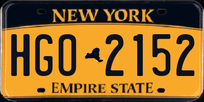 NY license plate HGO2152