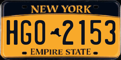 NY license plate HGO2153