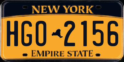 NY license plate HGO2156