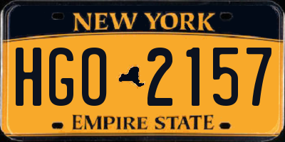 NY license plate HGO2157