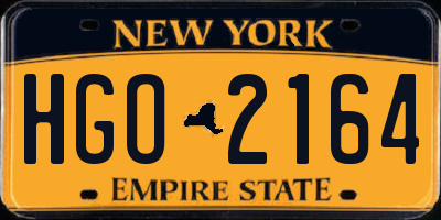 NY license plate HGO2164