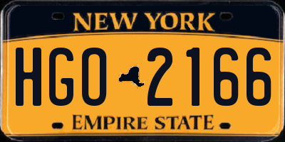 NY license plate HGO2166