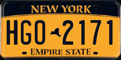 NY license plate HGO2171