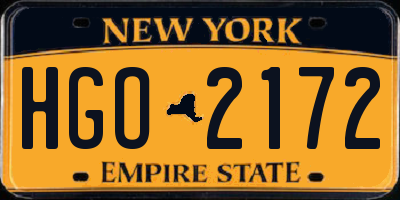 NY license plate HGO2172