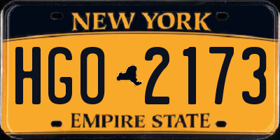 NY license plate HGO2173