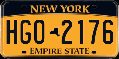 NY license plate HGO2176