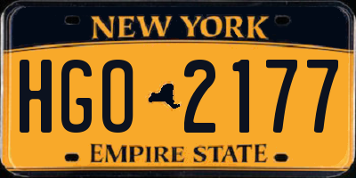 NY license plate HGO2177