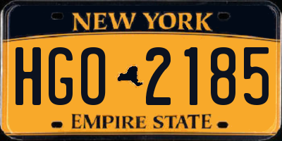 NY license plate HGO2185