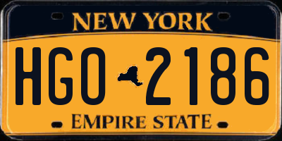 NY license plate HGO2186