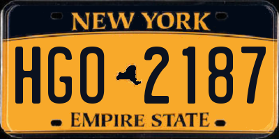 NY license plate HGO2187