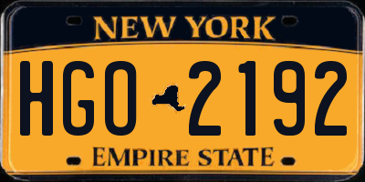 NY license plate HGO2192