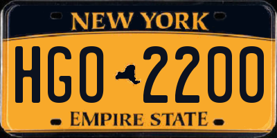 NY license plate HGO2200