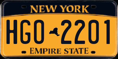 NY license plate HGO2201