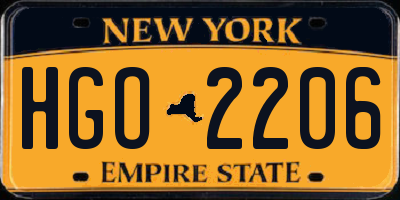 NY license plate HGO2206