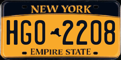 NY license plate HGO2208