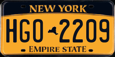 NY license plate HGO2209