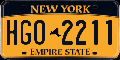 NY license plate HGO2211