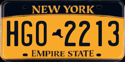 NY license plate HGO2213