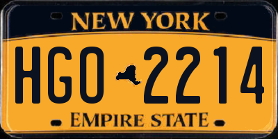 NY license plate HGO2214