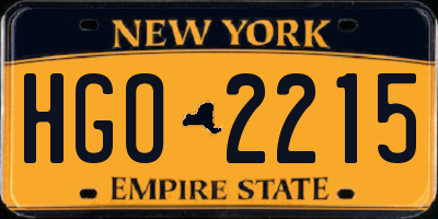 NY license plate HGO2215